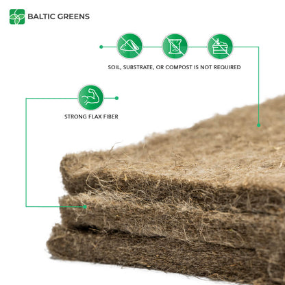 Flax fiber growing mat benefits: soil, substrate, or compost is not required, strong flax fiber