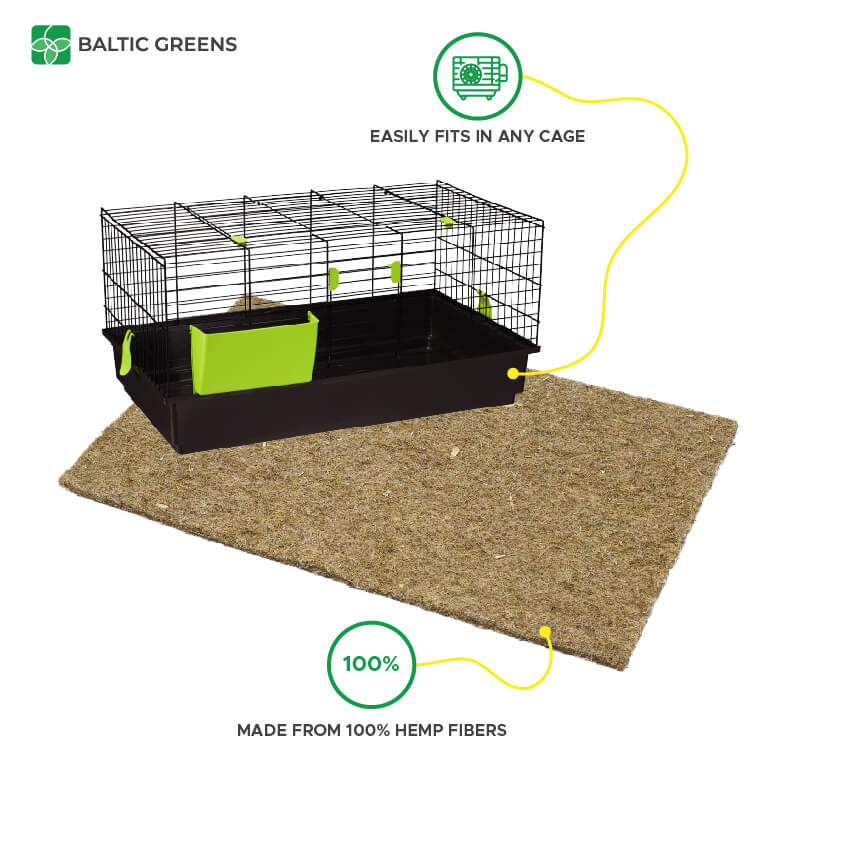 Hemp fiber pet mat benefits: easily fits in any cage, made from 100% hemp fibers