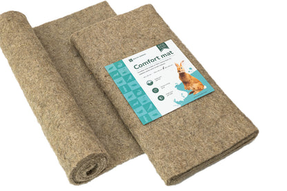 Hemp fiber pet mat with label - large